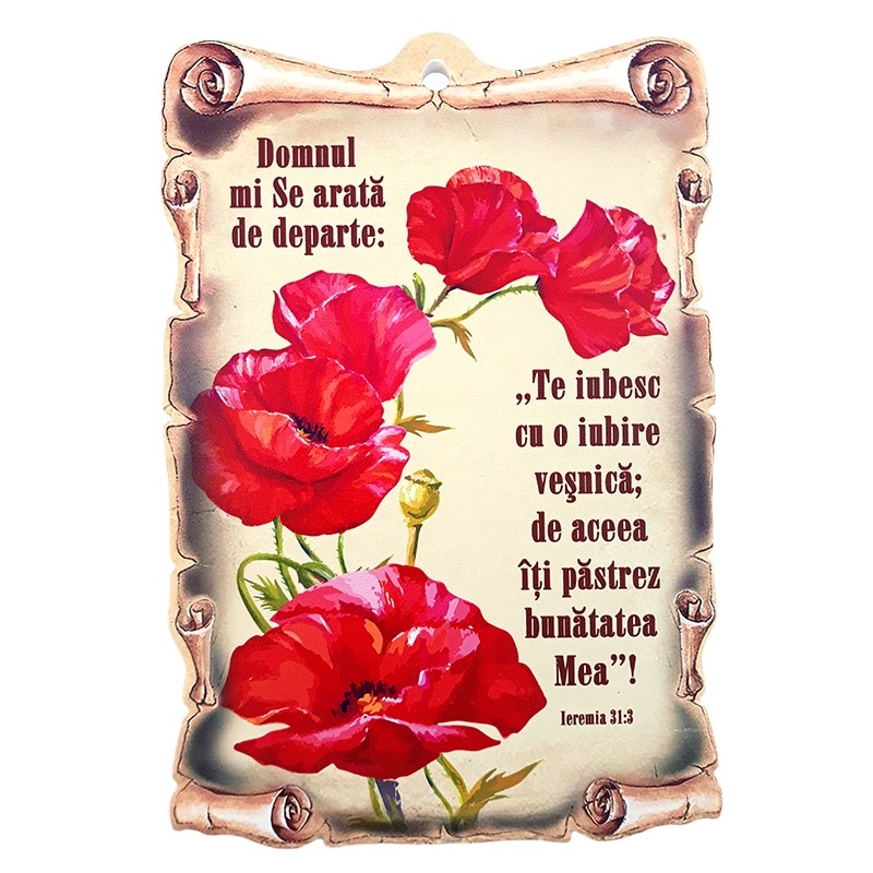 Aplica papirus ceramica - "Te iubesc cu o iubire vesnica" (15x22 cm) Aplica papirus ceramica - "Te iubesc cu o iubire vesnica" (15x22 cm)