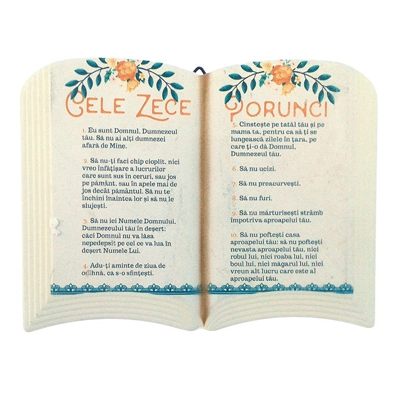 Aplica carte deschisa - Cele zece porunci (15x12cm)