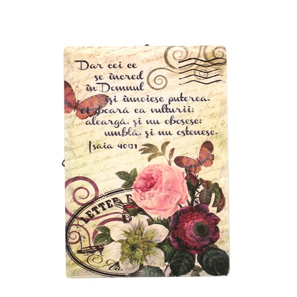 Aplica vintage dreptunghiulara - Dar cei ce se incred in Domnul