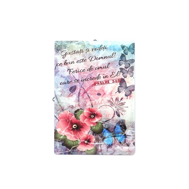 Aplica vintage ceramica - "Gustati si vedeti ce bun este Domnul!"