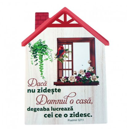 Aplica  ceramica - ''Dacă nu zidește Domnul o casă, degeaba lucrează cei ce o zidesc.'' Psalmul 127:1   (14x21 cm) Aplica  ceramica - ''Dacă nu zidește Domnul o casă, degeaba lucrează cei ce o zidesc.'' Psalmul 127:1   (14x21 cm)