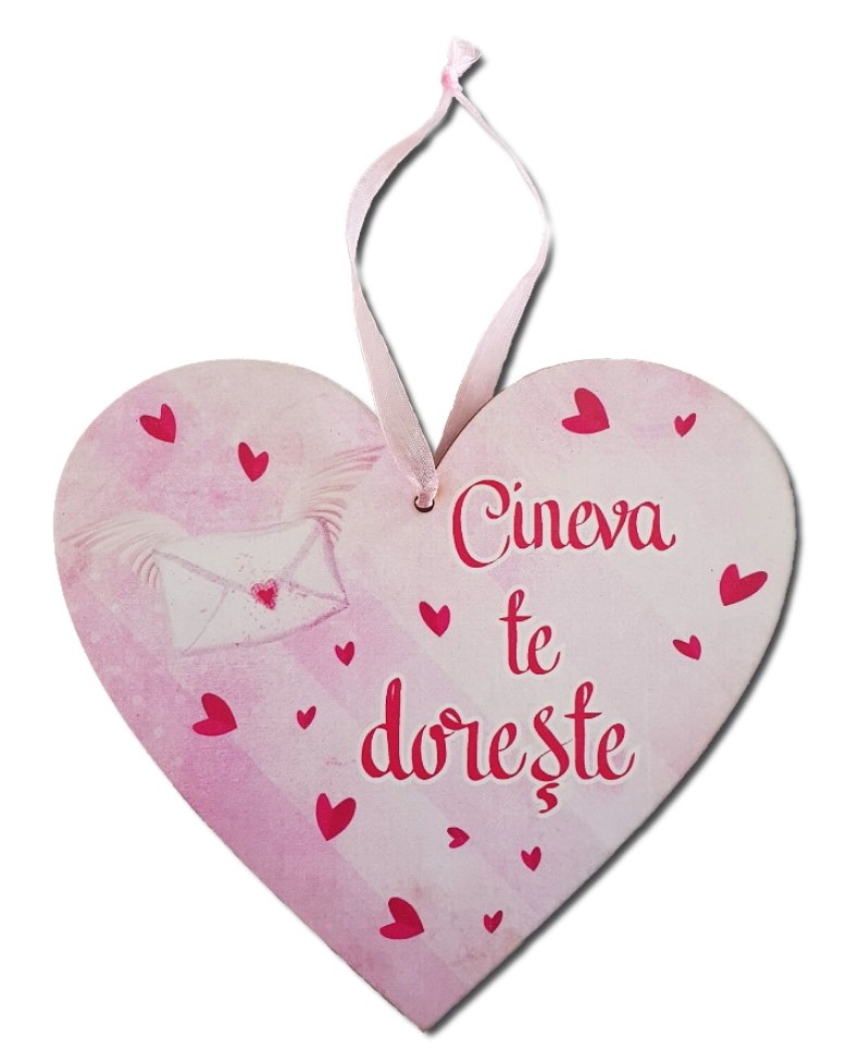 Tablou motivational inima (20x19cm) - Cineva te doreste Tablou motivational inima (20x19cm) - Cineva te doreste