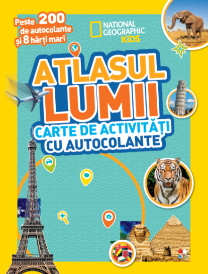 Atlasul lumii - Carte de activitati cu autocolante (5-10 ani)