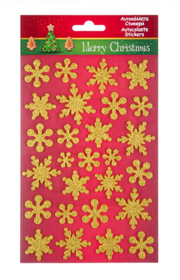 Autocolante de Craciun, 27 buc. - Fulgi de zapada aurii (3+) Autocolante de Craciun, 27 buc. - Fulgi de zapada aurii (3+)