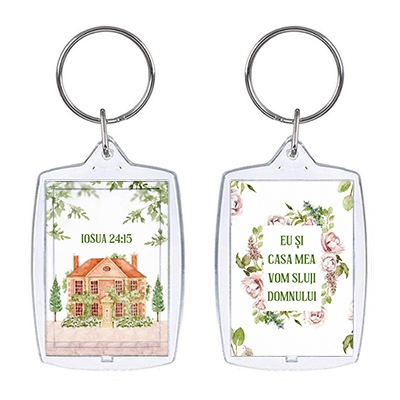 Breloc cu verset - "Eu şi casa mea vom sluji Domnului" Breloc cu verset - "Eu şi casa mea vom sluji Domnului"