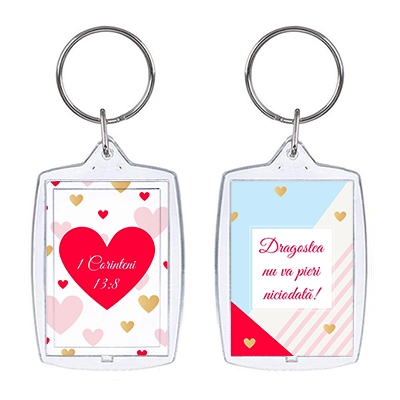 Breloc cu verset - "Dragostea nu va pieri niciodată!" Breloc cu verset - "Dragostea nu va pieri niciodată!"