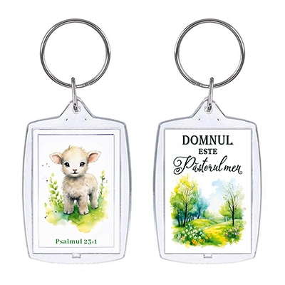 Breloc cu verset - "Domnul este Păstorul meu" Breloc cu verset - "Domnul este Păstorul meu"