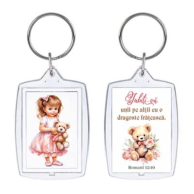 Breloc cu verset - "Isus a zis: "Iubiţi-vă unii pe alţii cu o dragoste frăţească." Breloc cu verset - "Isus a zis: "Iubiţi-vă unii pe alţii cu o dragoste frăţească."