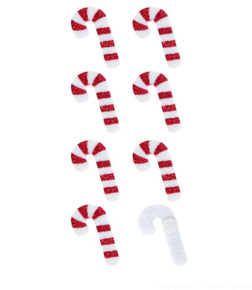 Autocolante decorative de Craciun - Bastonase, 8 buc. Autocolante decorative de Craciun - Bastonase, 8 buc.