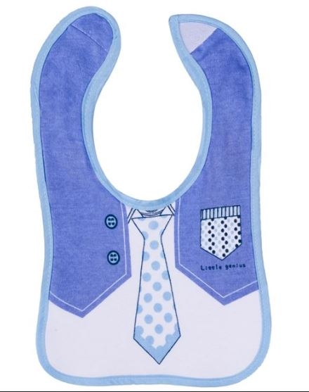 Bavetica bumbac albastra - Cravata (0m+)