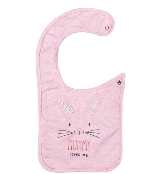 Bavetica, roz - Mummy loves me  (0m+) Bavetica, roz - Mummy loves me  (0m+)