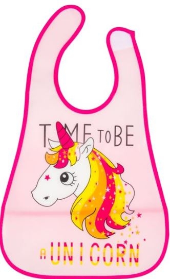 Bavetica Peva cu buzunar, roz - Time to be a Unicorn  (9m+) Bavetica Peva cu buzunar, roz - Time to be a Unicorn  (9m+)