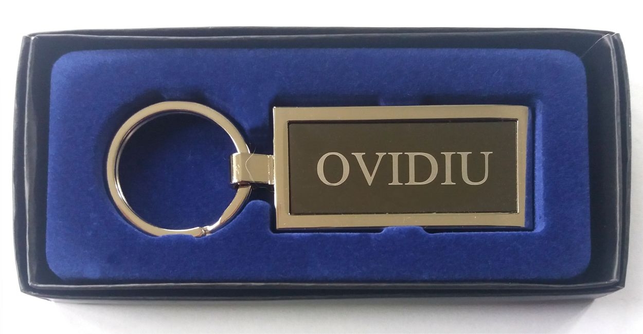 Breloc gravat barbatesc - Ovidiu ( 8 cm x 2.5 cm ) Breloc gravat barbatesc - Ovidiu ( 8 cm x 2.5 cm )