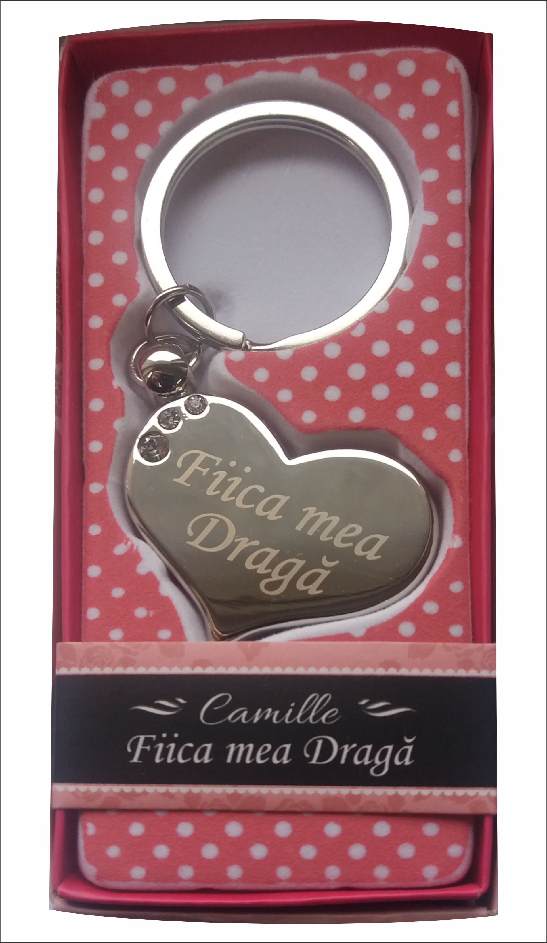 Breloc gravat inima  - Fiica mea draga ( 7 cm x 3.80 cm  ) Breloc gravat inima  - Fiica mea draga ( 7 cm x 3.80 cm  )