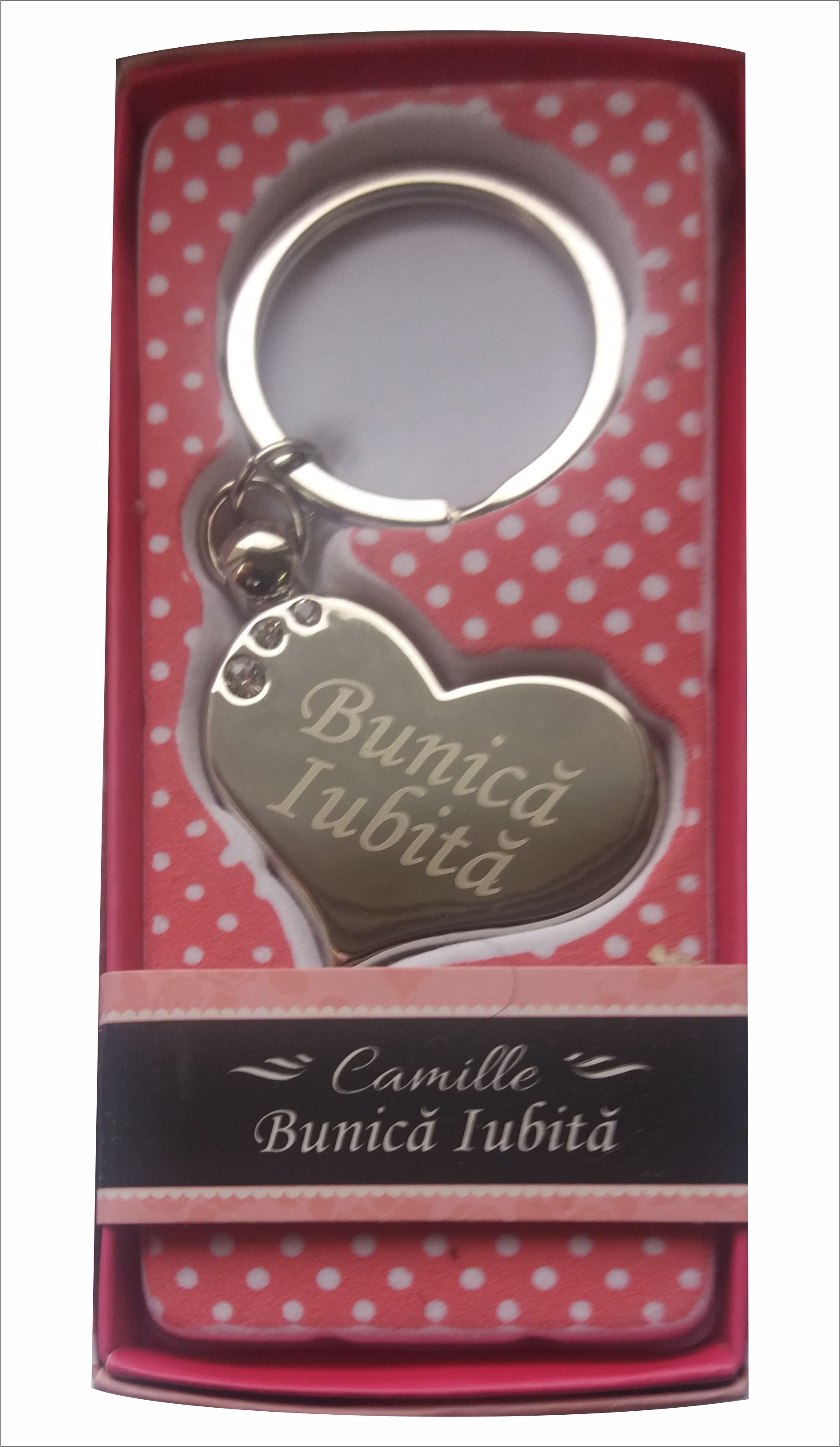 Breloc gravat inima  - Bunica iubita  ( 7 cm x 3.80 cm  ) Breloc gravat inima  - Bunica iubita  ( 7 cm x 3.80 cm  )