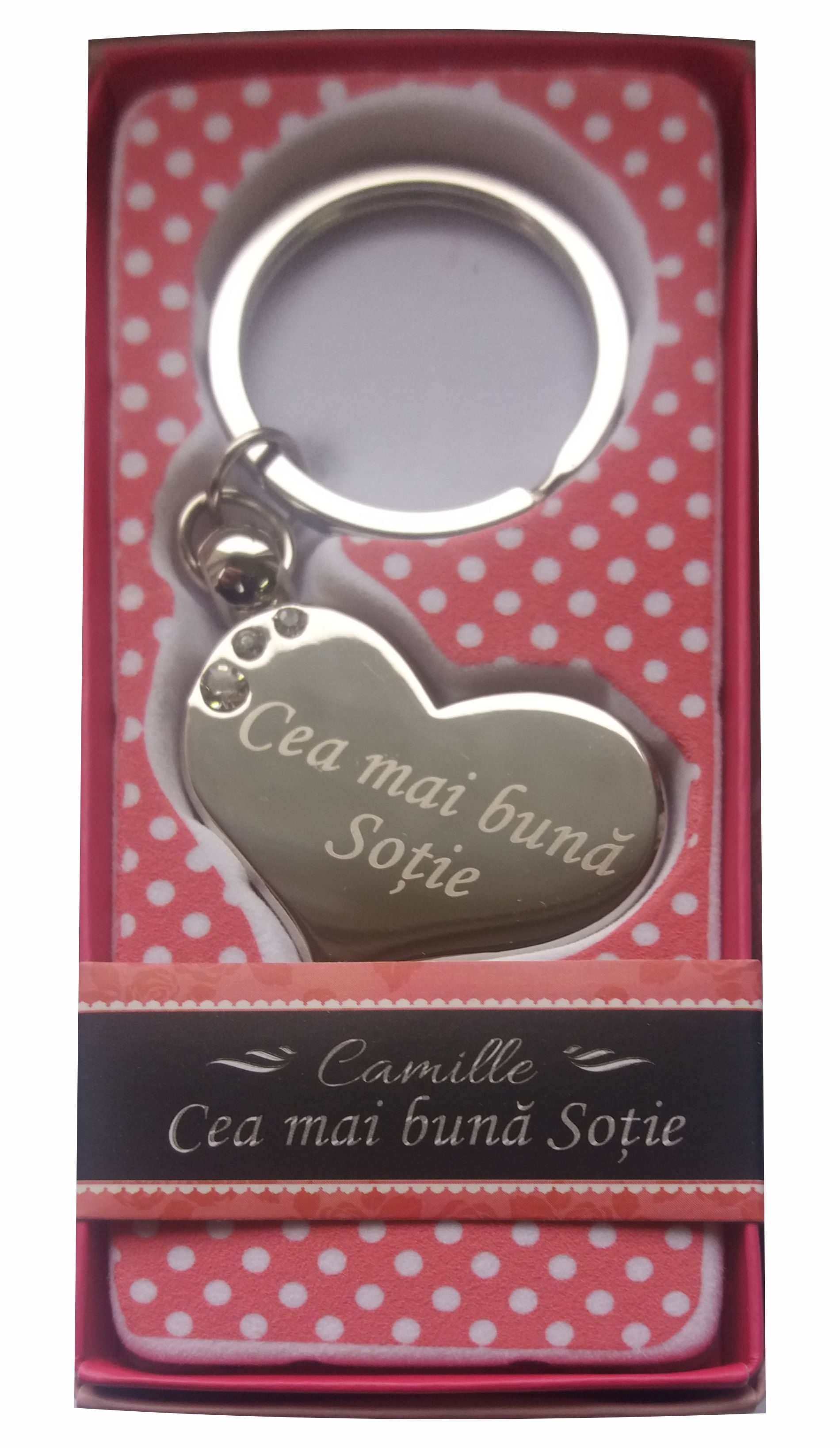 Breloc gravat inima  - Cea mai buna sotie   ( 7 cm x 3.80 cm  ) Breloc gravat inima  - Cea mai buna sotie   ( 7 cm x 3.80 cm  )