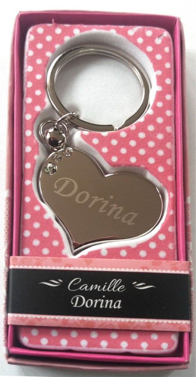 Breloc gravat inima  - Dorina ( 7 cm x 3.80 cm  ) Breloc gravat inima  - Dorina ( 7 cm x 3.80 cm  )