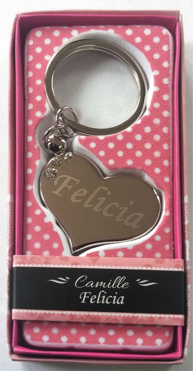 Breloc gravat inima  - Felicia ( 7 cm x 3.80 cm  )