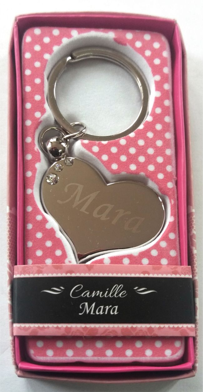 Breloc gravat inima  - Mara ( 7 cm x 3.80 cm  )