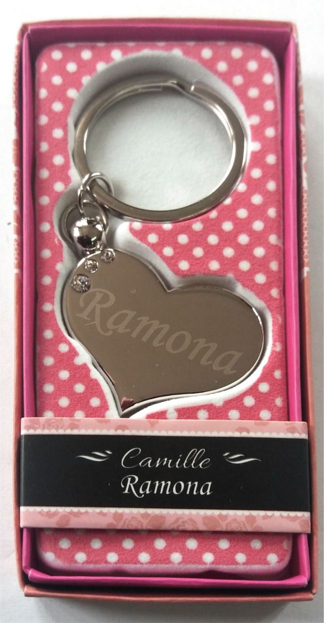 Breloc gravat inima  - Ramona ( 7 cm x 3.80 cm  )