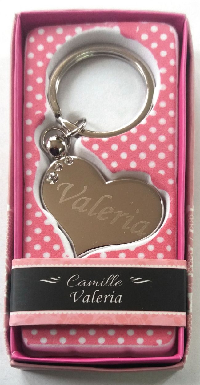 Breloc gravat inima  - Valeria  (7 cm x 3.80 cm  )