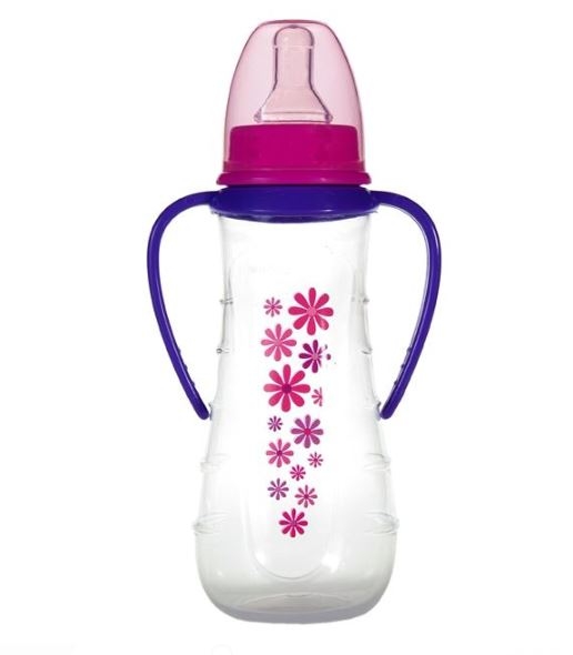 Biberon cu manere, roz-mov, 250 ml (0M+) Biberon cu manere, roz-mov, 250 ml (0M+)