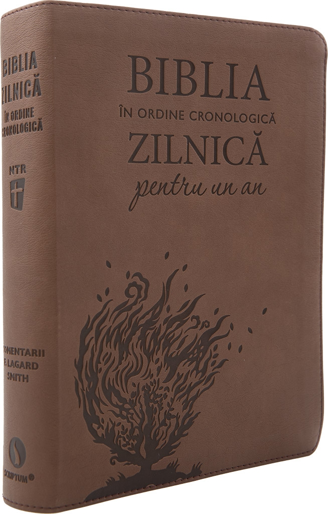 Biblia zilnica in ordine cronologica, marime medie-mare, coperta piele ecologica, maro, margini aurii, traducerea NTR Biblia zilnica in ordine cronologica, marime medie-mare, coperta piele ecologica, maro, margini aurii, traducerea NTR