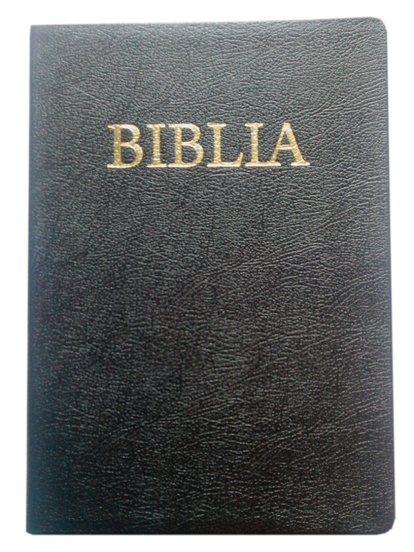 Biblia foarte mare, piele, neagra, aurita, index, fermoar, fara cruce [093 PFI]