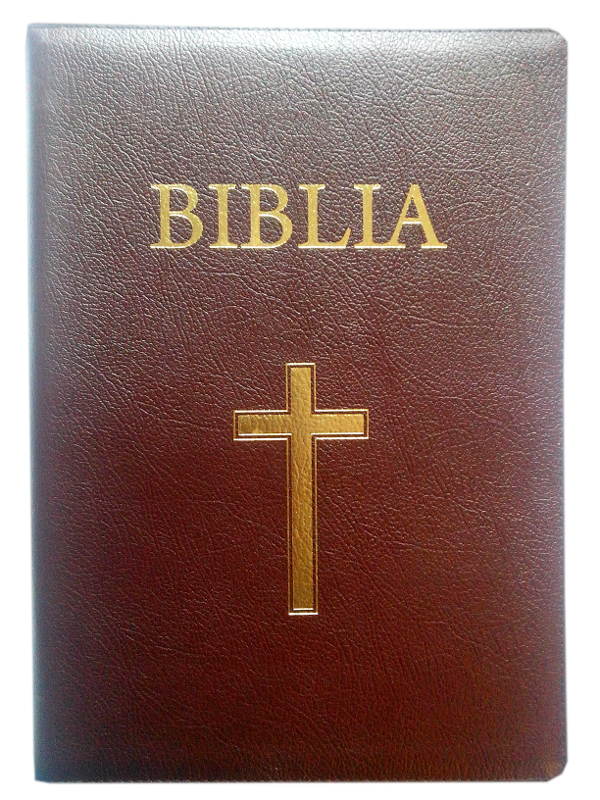 Biblia foarte mare, piele, visinie, aurita, index, fermoar, fara cruce [093 PFI]