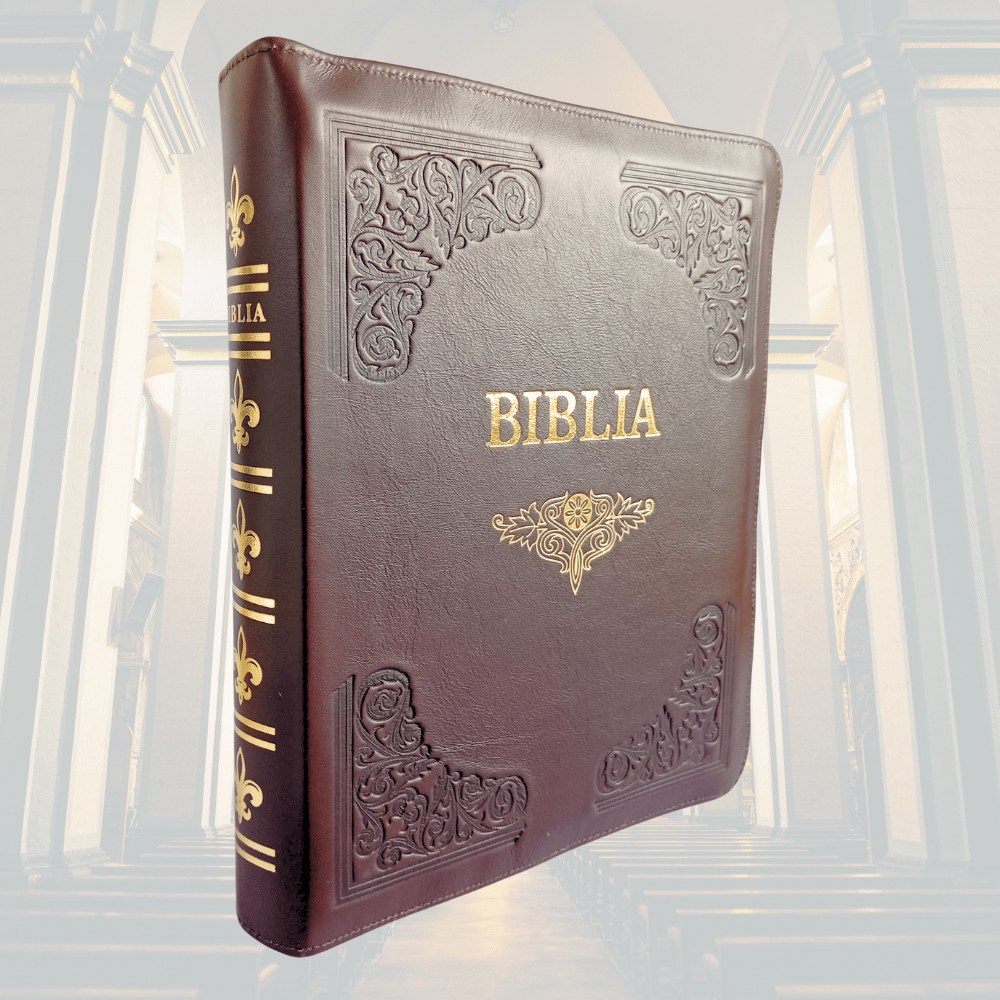 Biblia de studiu inductiv (trad. D. Cornilescu), piele naturala handmade, maro, fermoar, margini aurii Biblia de studiu inductiv (trad. D. Cornilescu), piele naturala handmade, maro, fermoar, margini aurii