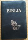 Biblia din piele, mica, neagra, fermoar, cu maini [043 PF]