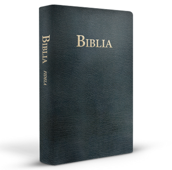 [ANTICARIAT]Biblia - traducere Fidela, cu litere foarte mari, marime mare, coperta piele ecologica, neagra (editia 4)(Produs cu defect - urme de uzura pe coperta)