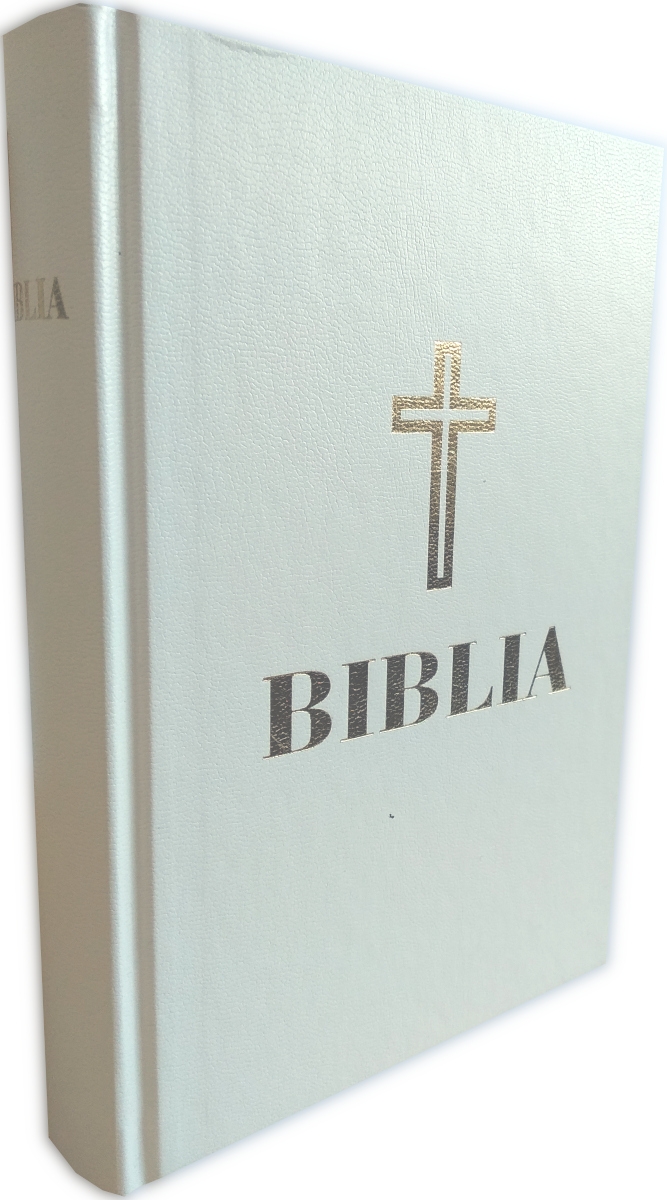 Biblia Ortodoxa, marime mica, coperta cartonata, alba (cu aprobarea Sf. Sinod) Biblia Ortodoxa, marime mica, coperta cartonata, alba (cu aprobarea Sf. Sinod)