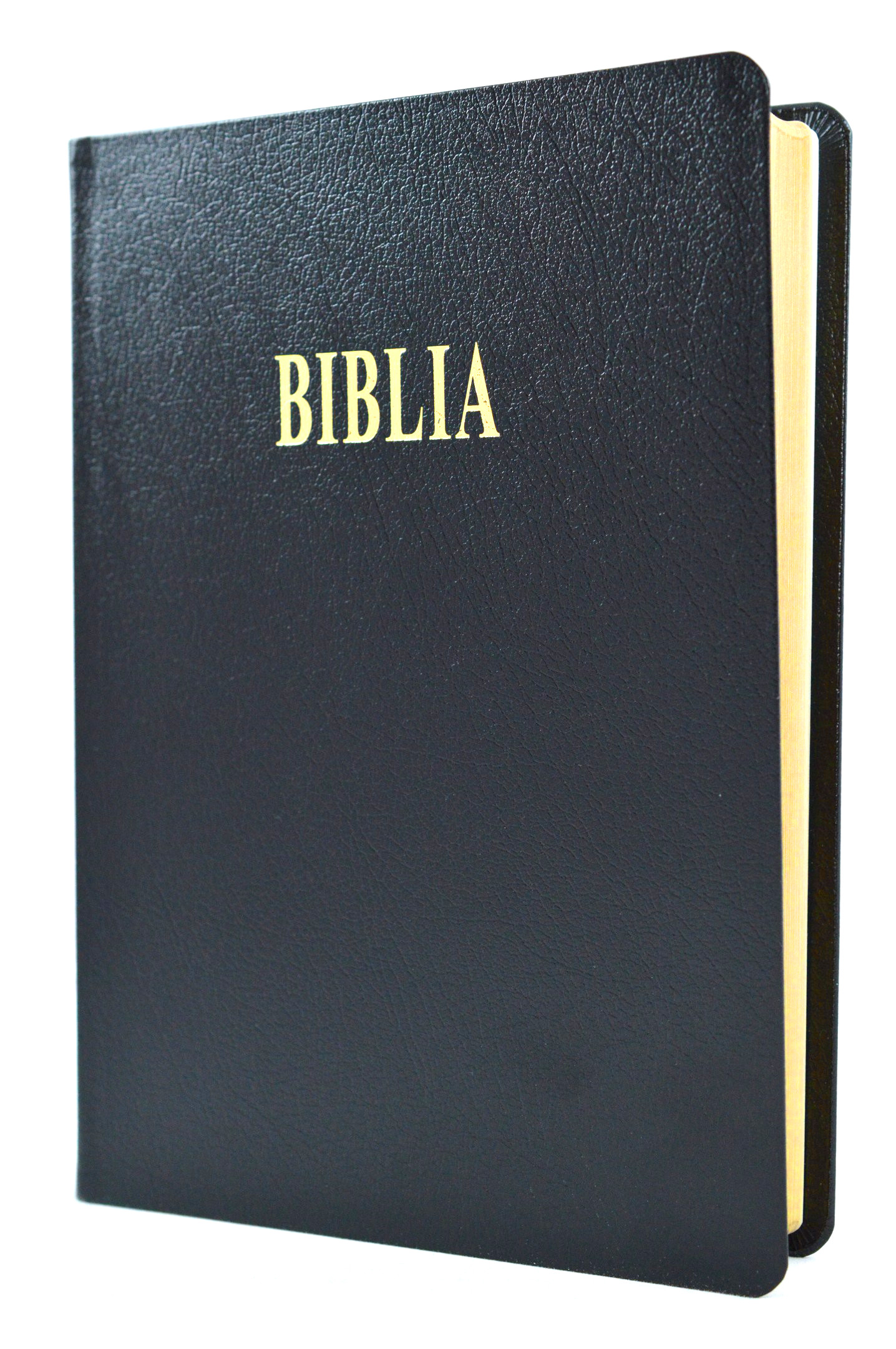 [ANTICARIAT]   Biblia GBV, traducere literala noua, marime mare, coperta din piele ecologica, neagra, margini aurite [editia 2001]    (Produs cu defect)