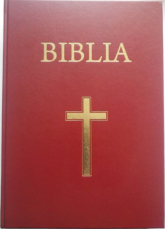 Biblia cu scris mare, coperta tare, grena, cu cruce [CB 093]