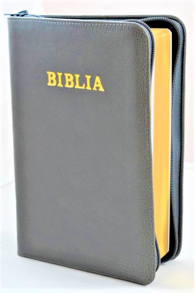 Biblia Planului Profetic - piele, gri cenusiu, mare, fermoar, margini aurite, cuv. lui Isus cu rosu Biblia Planului Profetic - piele, gri cenusiu, mare, fermoar, margini aurite, cuv. lui Isus cu rosu