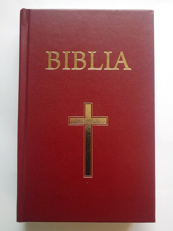 Biblie marime medie, coperta tare, grena, cu trimiteri, cu cruce [053 CT]