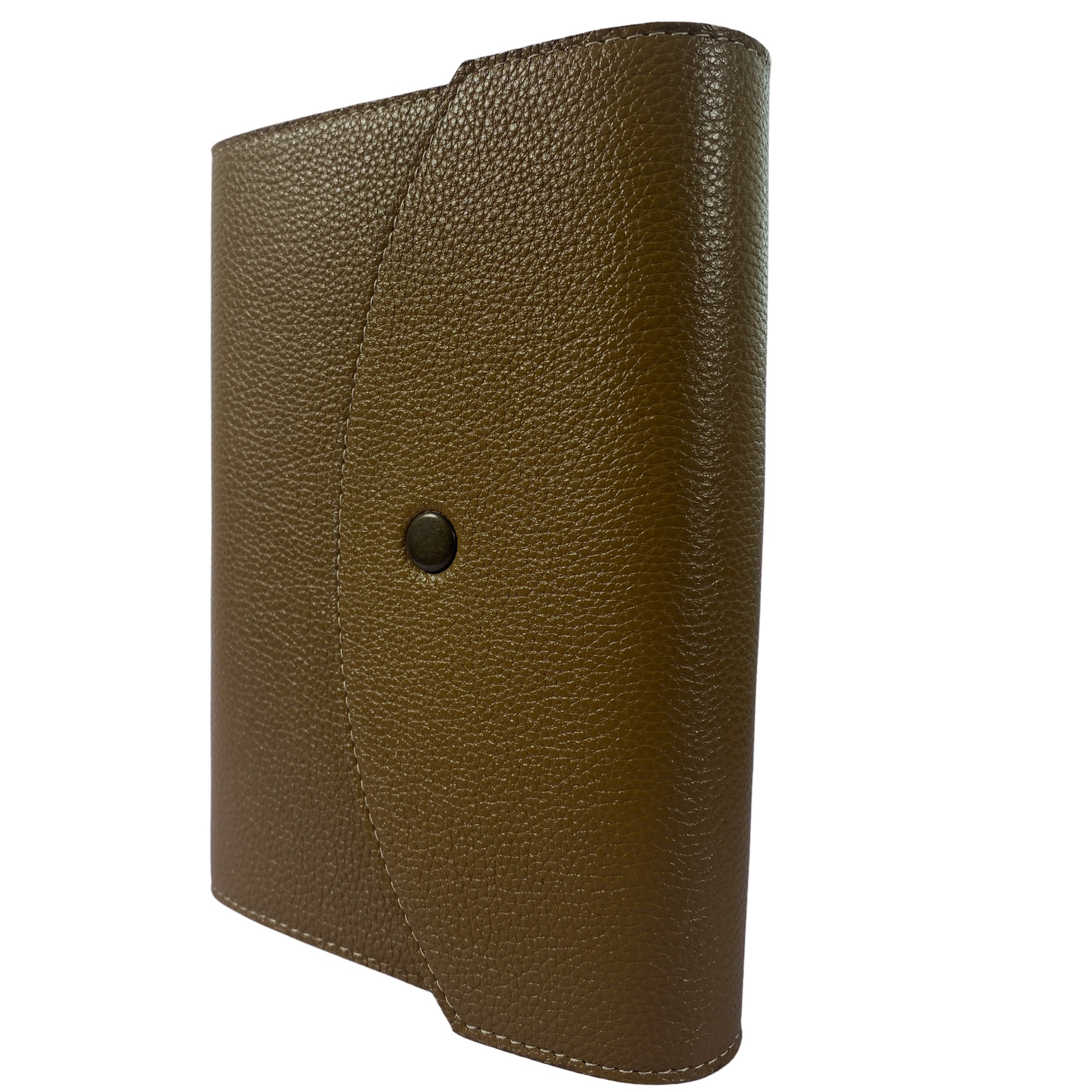 Biblia marime medie, maro, piele, inchidere clapeta cu capsa 2, margini aurii, index, cuv. lui Isus cu rosu [MAR 057 PCI]