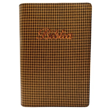 Biblia marime medie, nuanță maro, piele, fermoar, margini aurii, index, cuv. lui Isus cu rosu [MAR 057 PFI]