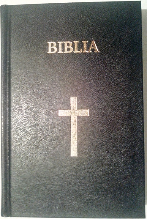 Biblie medie, coperta tare, neagra, cu cruce [SI]