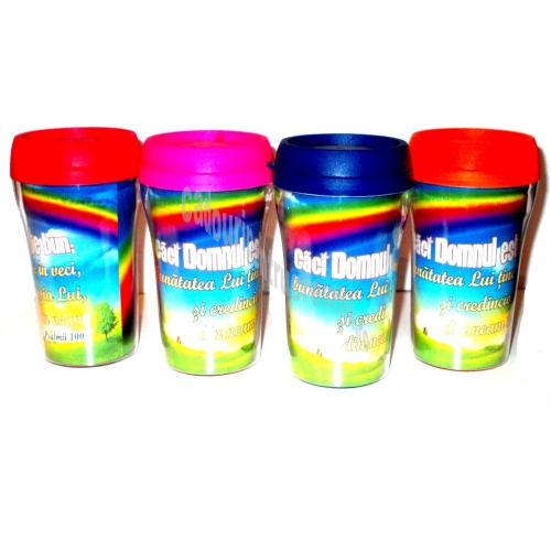 Cana bidon pentru copii - Caci Domnul este bun Cana bidon pentru copii - Caci Domnul este bun