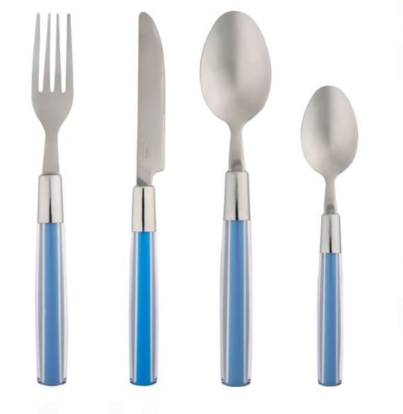 Set tacamuri, 12 buc. - Maner albastru Set tacamuri, 12 buc. - Maner albastru