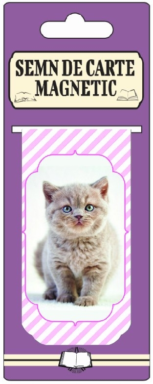 Semn de carte magnetic - Pisica, Model 3 Semn de carte magnetic - Pisica, Model 3