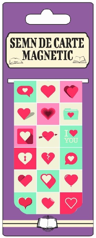 Semn de carte magnetic - Inimi Semn de carte magnetic - Inimi