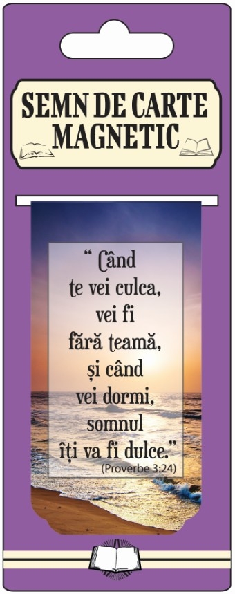 Semn de carte magnetic - Cand te vei culca, vei fi fara teama (Proverbe 3:24)