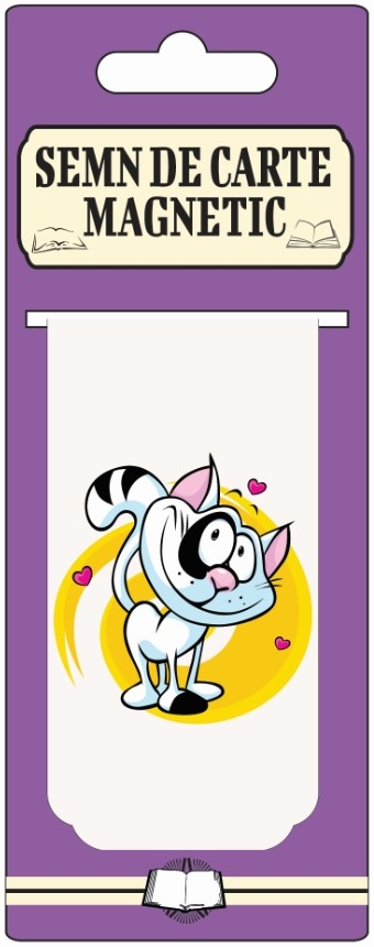 Semn de carte magnetic - Pisica, Model 2 Semn de carte magnetic - Pisica, Model 2