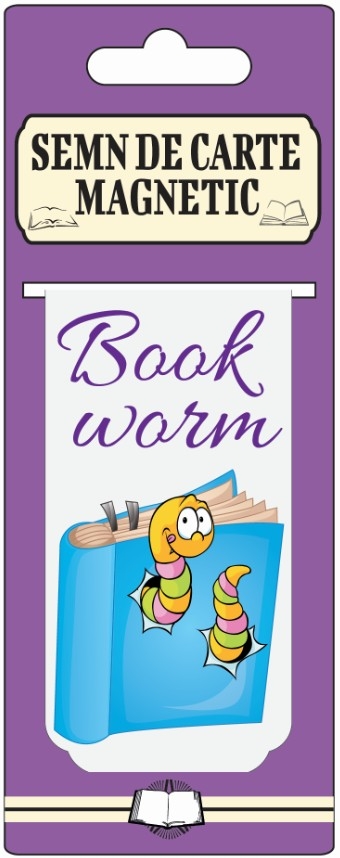 Semn de carte magnetic - Book Worm