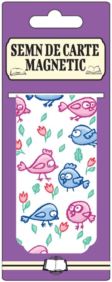 Semn de carte magnetic - Pasari si floricele Semn de carte magnetic - Pasari si floricele