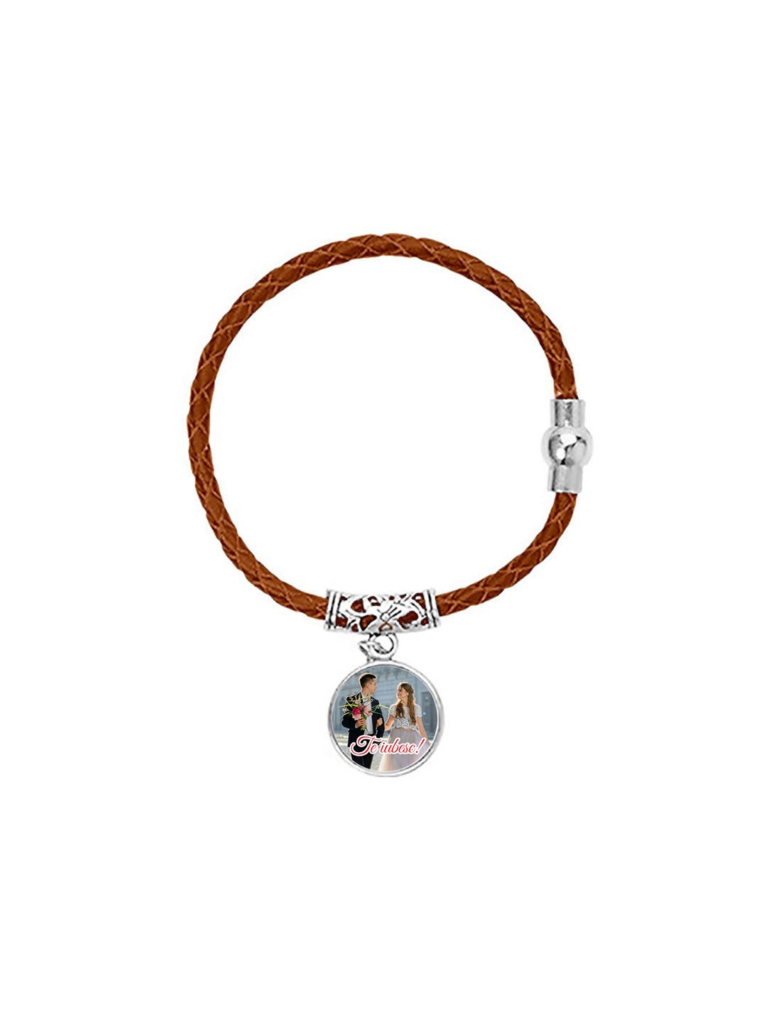 Brățară din piele personalizată cu poză – Te iubesc