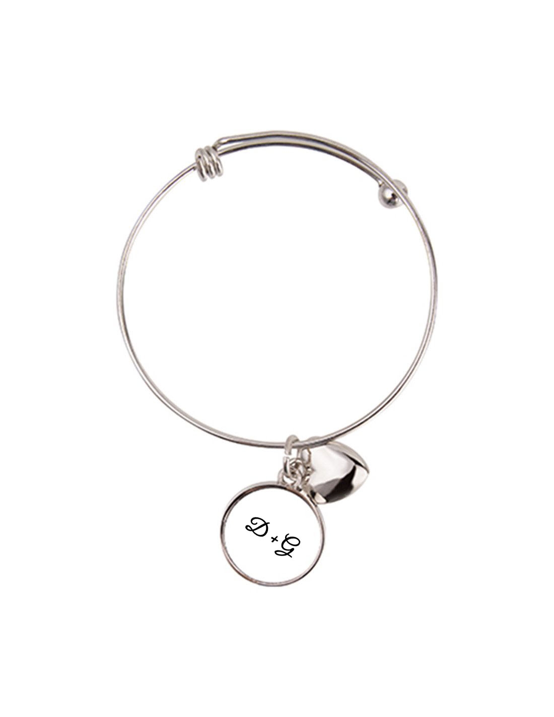 Brățară metalică personalizată cu două inițiale – Iubit/ă